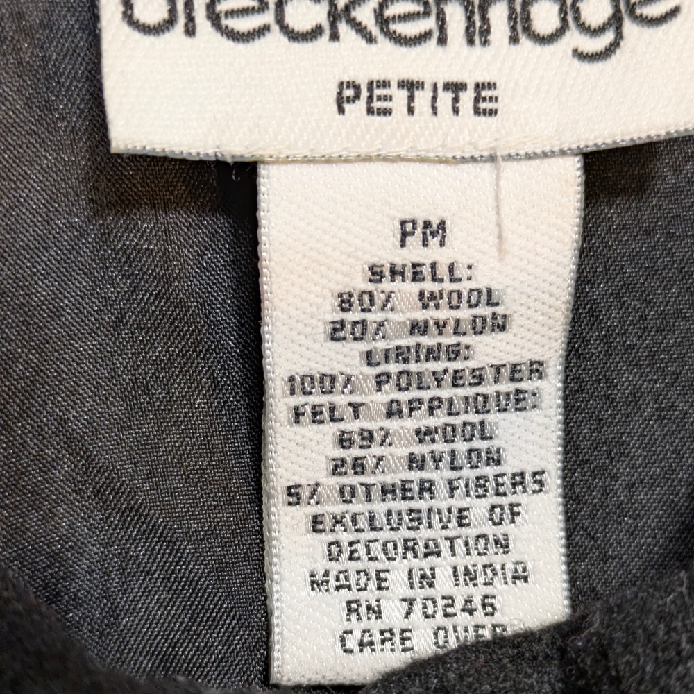 Breckenridge Black Wool Blend Blazer Jacket Colorful Embroidery Applique Med P - Picture 10 of 15